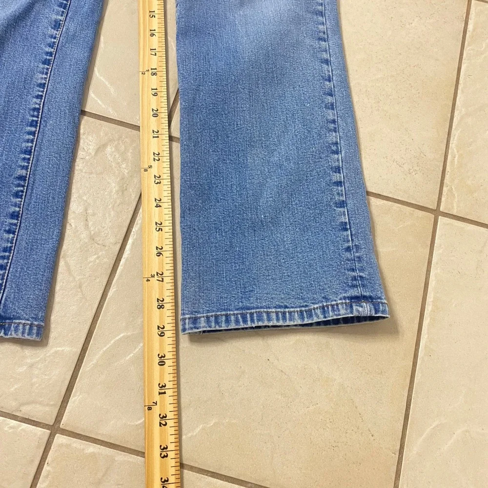 Lauren Jeans Co Ralph Lauren‎ Women Blue Denim Bootcut Embellished Jeans Size 10